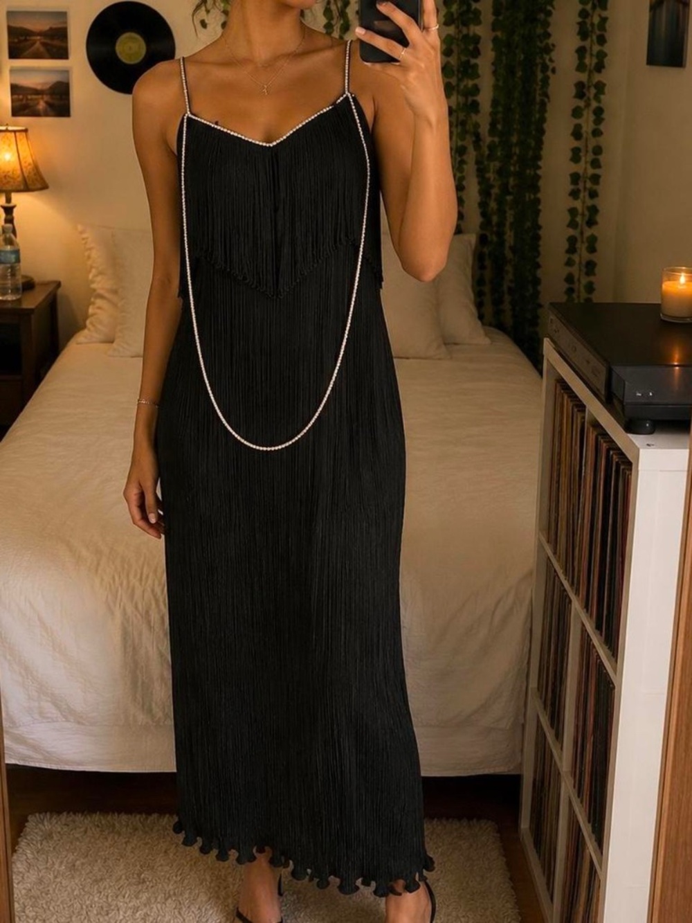 vintage pat richards fringe dress 🖤